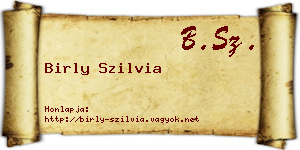Birly Szilvia névjegykártya